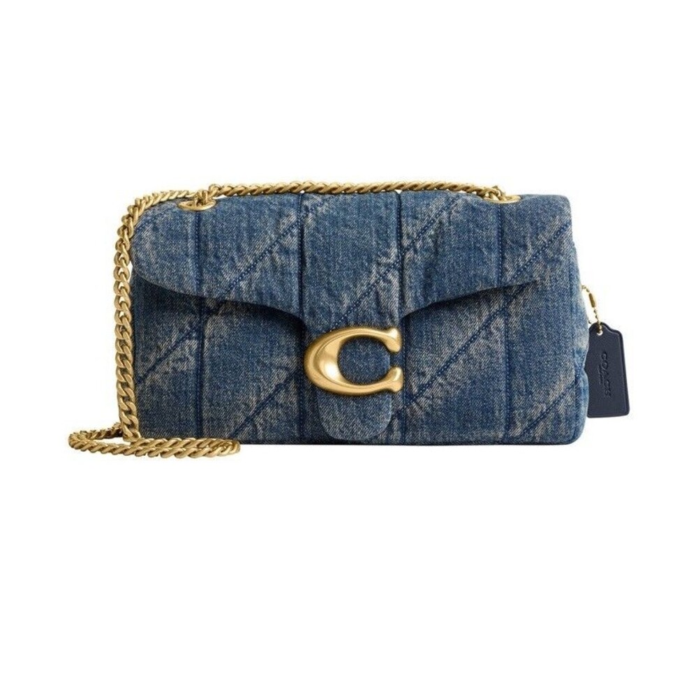 Coach Quilted Tabby Medium Denim Shoulder Bag 26